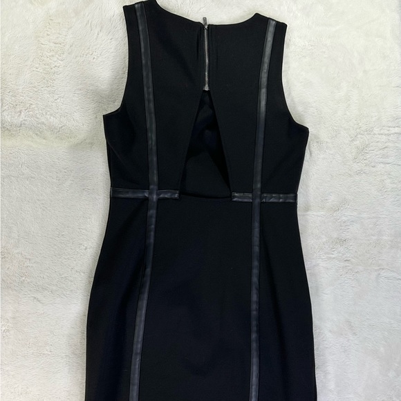 BCBGeneration Black Bodycon Dress with Leather details sleeveless - Picture 6 of 11